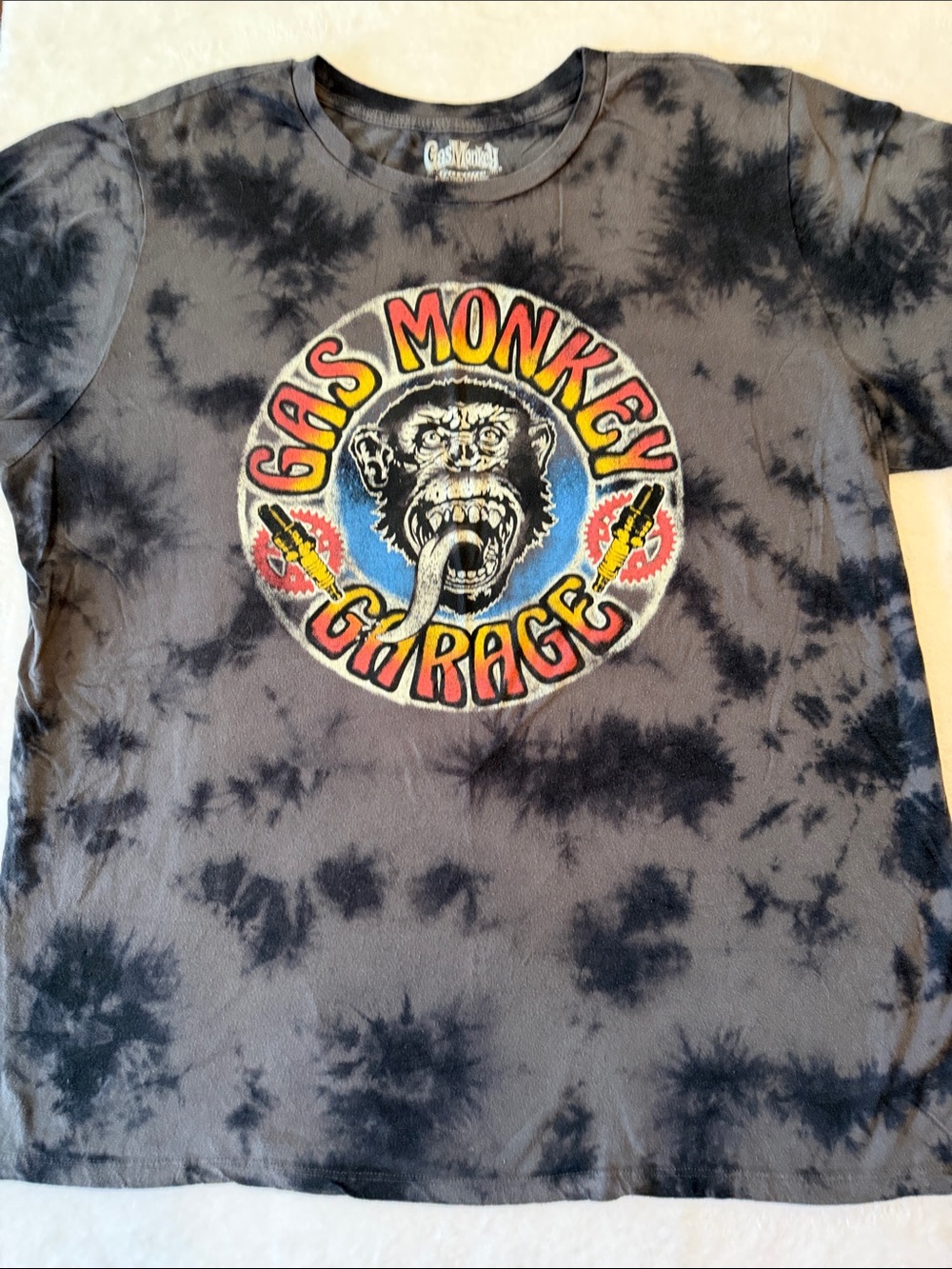 Gas Monkey Garage Men's Black Tie-Dye Graphic Tee